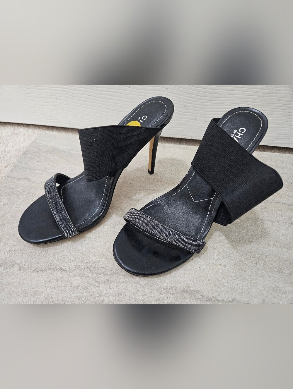 Charles By Charles David Black High Heel Mule Sandals. 8M